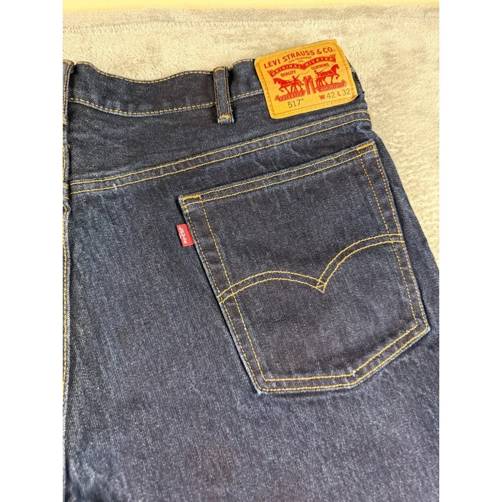 Levi's 517 Bootcut Jeans Mens 42x32 Dark Wash Denim Western Cowboy